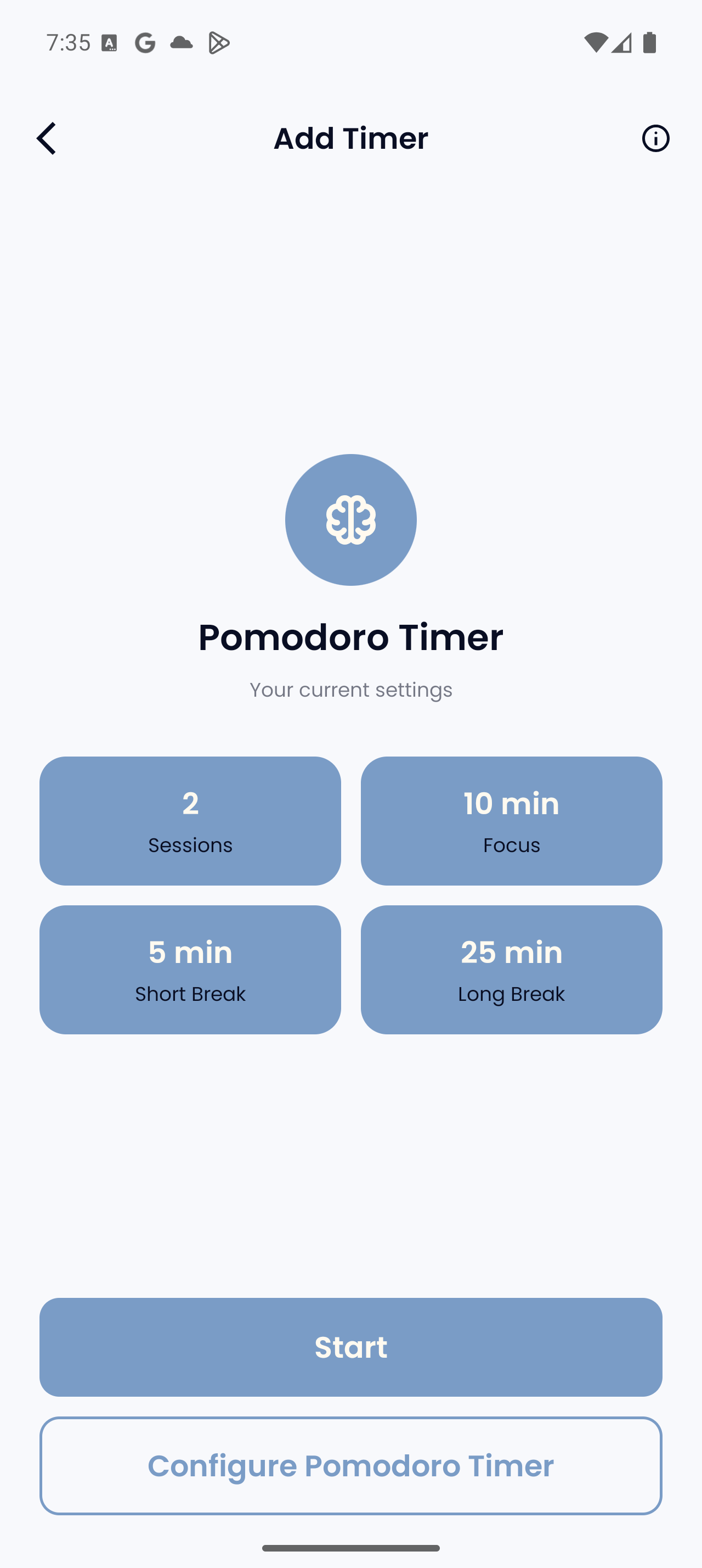 Pomodoro timer